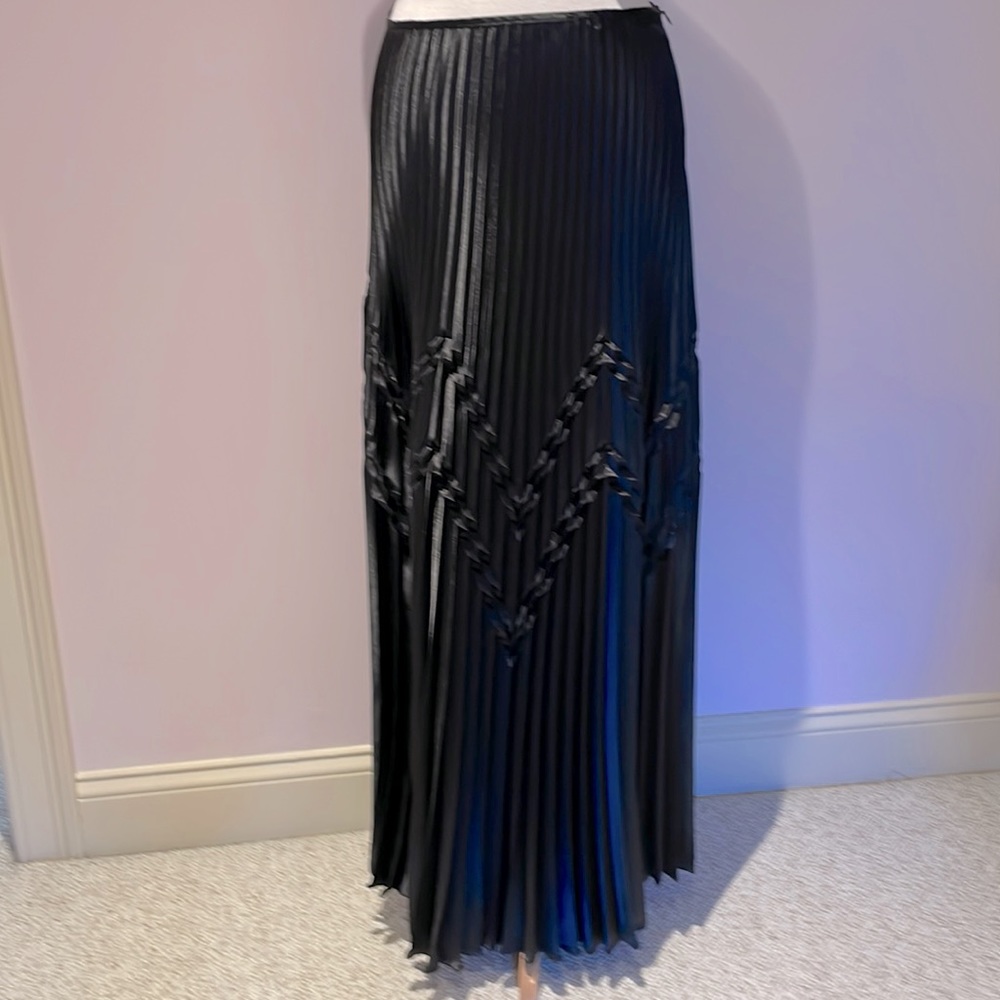 Long black Cartise pleated skirt